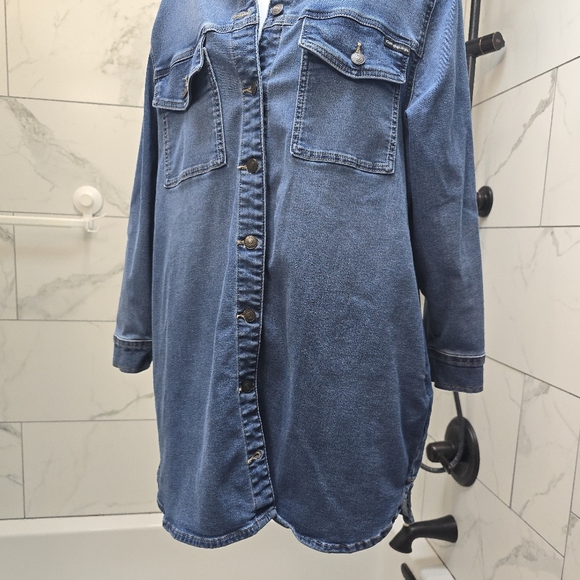 CK JEANS CALVIN KLEIN DENIM SHIRT DRESS M - Picture 3 of 12